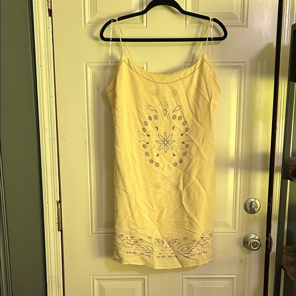 wild fable Yellow Embroidered Slip Camisole